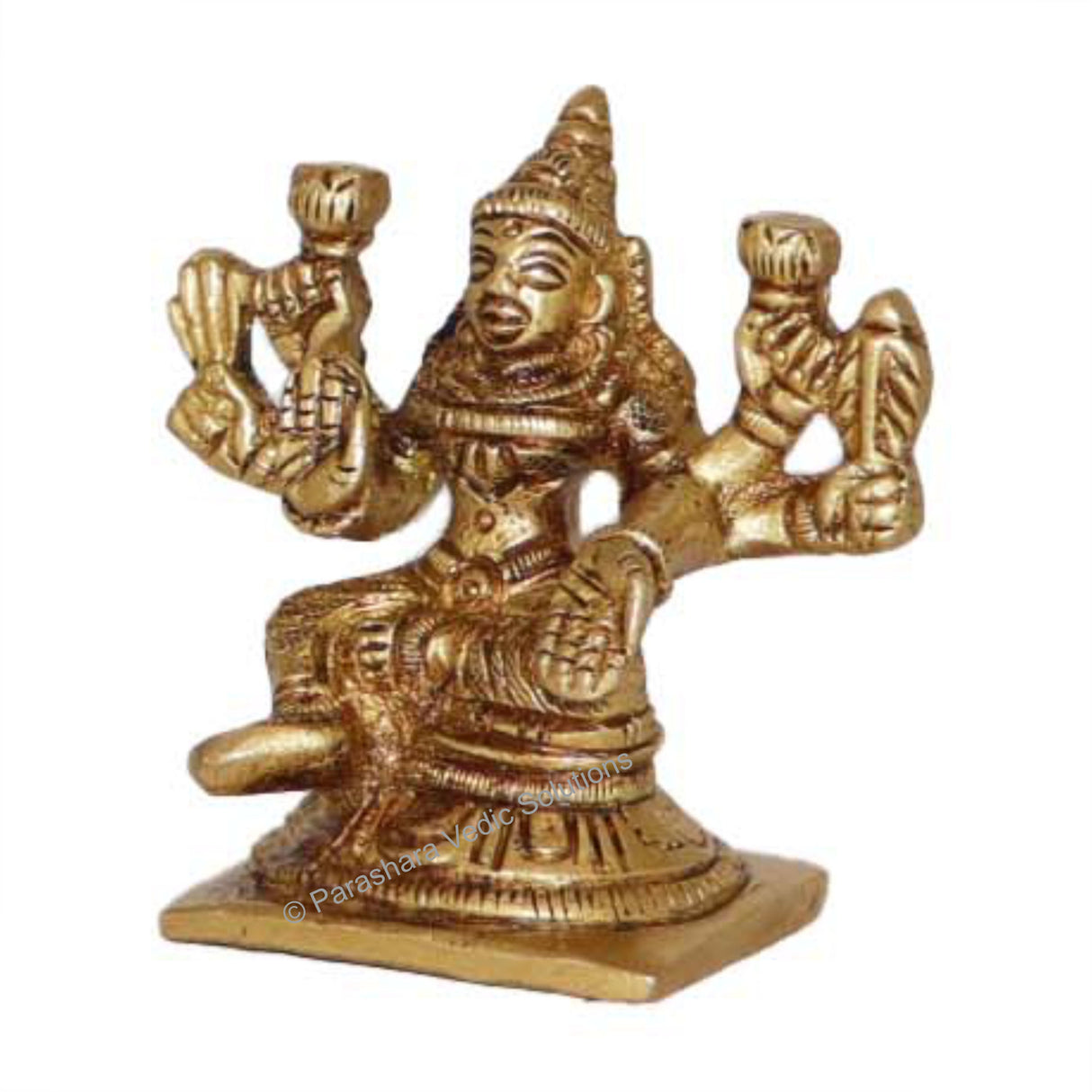 Arkam Brass Dhanya Lakshmi Murti / Dhanya Laxmi Idol / Pital Ashthalakshmi Statue - Antique Brass For Home / Temple / Office (Height: 6.4 cm, Weight: 210 gms) - Retail Maharaj