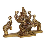Arkam Brass Gaj Lakshmi Murti / Gaja Laxmi Idol / Pital Ashthalakshmi Statue - Antique Brass For Home / Temple / Office (Height: 6.5 cm, Weight: 280 gms) - Retail Maharaj