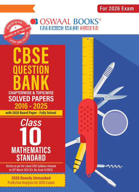 CBSE Question Bank Chapterwise and Topicwise SOLVED PAPERS Class 10 Mathematics (Standard) For Exam 2026 - Retail Maharaj