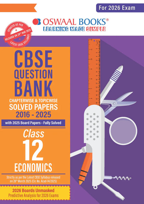 CBSE Question Bank Chapterwise and Topicwise SOLVED PAPERS Class 12 Economics For Exam 2026 - Retail Maharaj