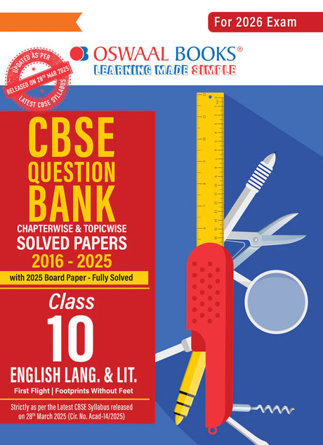 CBSE Question Bank Chapterwise and Topicwise SOLVED PAPERS Class 10 ENGLISH LANGUAGE & LITERATURE For Exam 2026 - Retail Maharaj