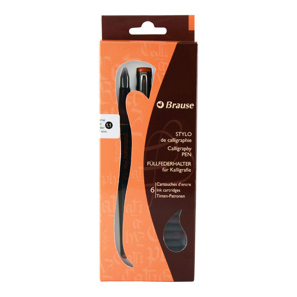 Brause Calligraphy Pens Set 1.1mm, 1.5mm & 2.3mm with Ink Cartridges - Retail Maharaj