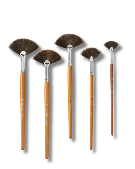 Retail Maharaj Fan Brush Set of 5 Velour Mix Media - Retail Maharaj