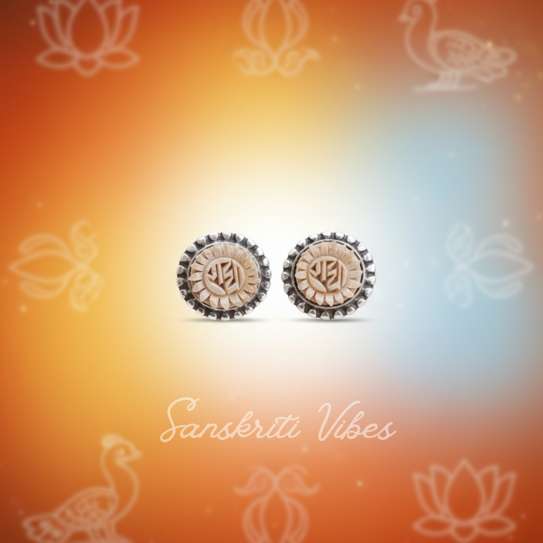 Handmade Radha Carved Earrings in Silver – Divine Spiritual Jewelry