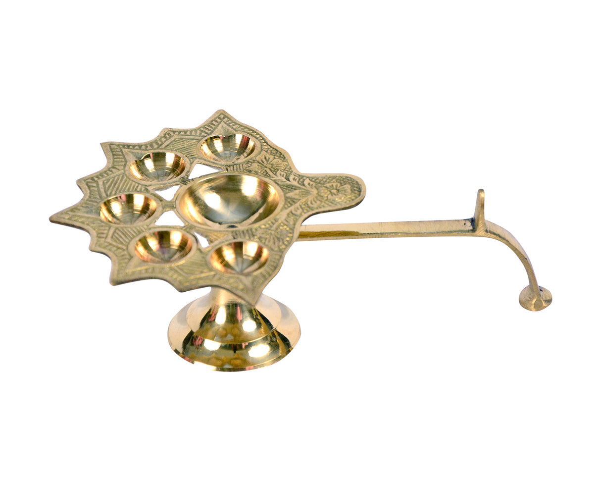 Panch Arti Diya Stand – Five Elements Design for Spiritual Rituals