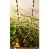 Conch/Shank Design Handmade Tulsi Kanthi Mala – Sacred Tulsi Beads with Conch Symbol