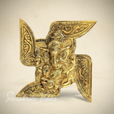 Metal Swastik Ganesha Murti Lucky Showpiece for Home and Pooja Room Decoration