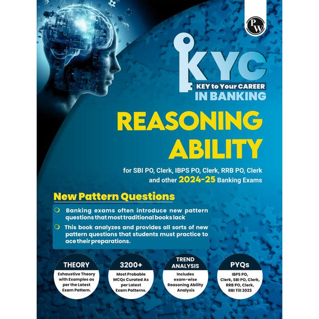 Pw Kyc Reasoning Ability Book For All Banking Exams 2024 - 2025 With Pyqs And New Pattern Questions - Key To Your Career For Banking - Retail Maharaj