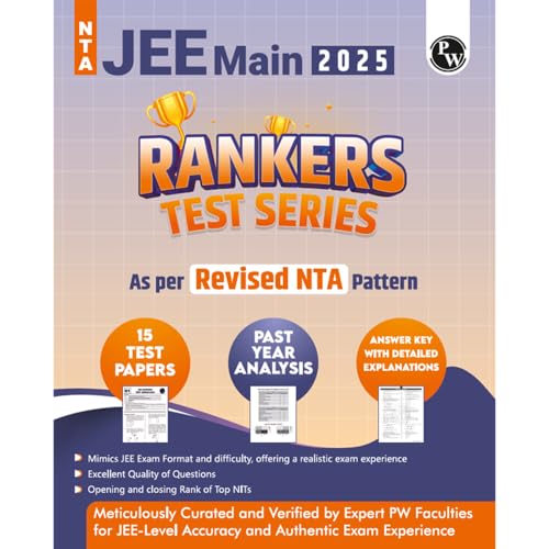 Pw 15 Jee Main Rankers Test Series 2025 As Per Revised Nta Pattern 75 Questions | Elaborated Solutions With College Cutoff And Shiftwise Past Paper Analysis - Retail Maharaj