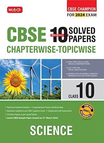 Cbse 10 Years Chapterwise Topicwise Solved Papers Class 10 Science Book - Cbse Champion For 2024 Exam | Cbse Question Bank With Sample Papers - Retail Maharaj