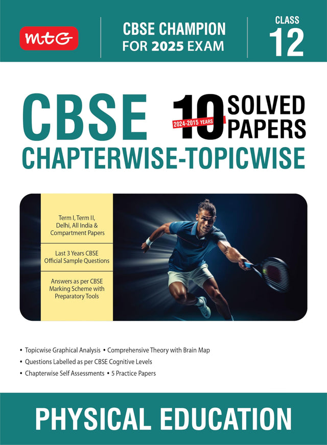 Cbse 10 Years (2024-2015) Chapterwise Topicwise Solved Papers Class 12 Physical Education (Pyq) Book - Cbse Champion For 2025 Exam | Cbse Question Bank With Sample Papers - Retail Maharaj