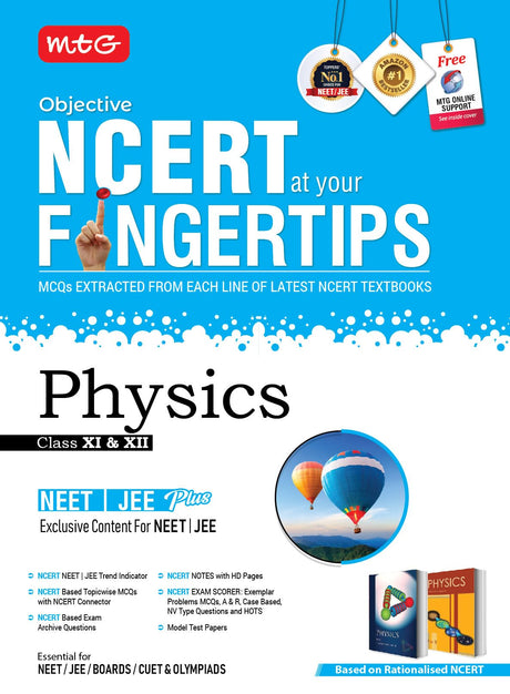 Objective Ncert At Your Fingertips Physics - Ncert Neet/Jee Trend Indicator, Notes With Hd Pages, Exam Archive & Mcqs | Neet-Jee Books (Based On Ncert Latest Pattern For 2025 Exam) - Retail Maharaj