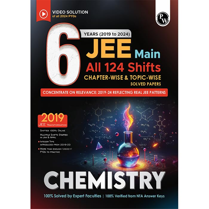 Pw Jee Main 6 Years 2019-2024 Chemistry All Shifts Online Previous Years Solved Papers Chapterwise And Topicwise Pyqs For Jee Main 2025 - Retail Maharaj