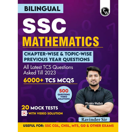 Pw Ssc Mathematics Bilingual By Ravinder Sir 6000+ Tcs Mcqs L Chapterwise And Topicwise Mcqs With Explanations L Ssc Cgl, Chsl, Gd Constable, Mts For 2024 Exam Preparation - Retail Maharaj