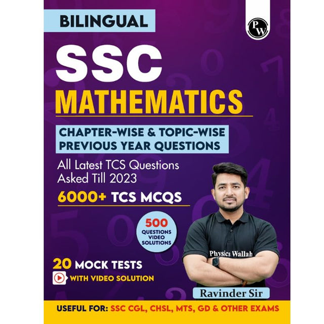 Pw Ssc Mathematics Bilingual By Ravinder Sir 6000+ Tcs Mcqs L Chapterwise And Topicwise Mcqs With Explanations L Ssc Cgl, Chsl, Gd Constable, Mts For 2024 Exam Preparation - Retail Maharaj