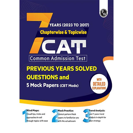 Pw Cat 7 Years Chapterwise & Topicwise Previous Years Solved Questions (2023-2017) And 5 Mock Paper - Retail Maharaj
