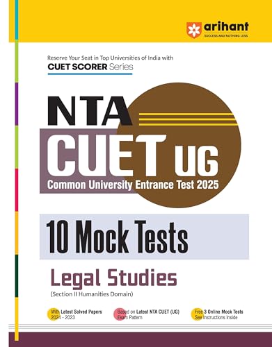 Arihant Nta Cuet Ug 2025 10 Mock Tests For Legal Studies Section Ii Humanities Domain - Retail Maharaj