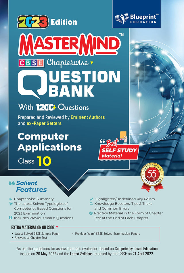 Master Mind Computer Applications Question Bank Class 10 For Cbse Board With New 1200+ Questions, Based On Ncert With Latest Syllabus – 2023 Examination (Blueprint Education) - Retail Maharaj
