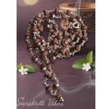 54+1 Silver Flower Capped Shayma Tulsi Beads Mala – 92.5% Silver for Wear and Japa