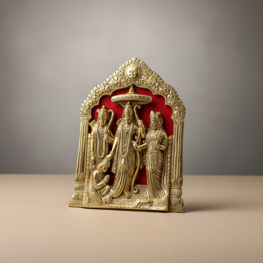 Lord Ram Darbar Idol Wall Hanging and Table Top Metal Decorative Showpiece – 25 cm (Aluminium) - Retail Maharaj