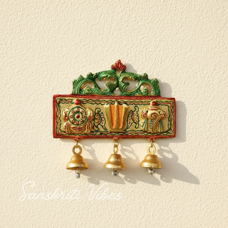 Tirupati Door Hanging Shankh Chakra Namah Meenakari Decorative Latkan Showpiece for Home - Retail Maharaj