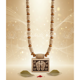 Shri Radha Charan Small Bhaktmal with Radha Carved Tulsi Kanthi Mala – Devotional Necklace for Spiritual Blessings - Retail Maharaj