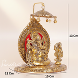 Riddhi Shiddhi Ganesha Metal Statue for Temple Pooja Handcrafted Ganesh Idol for Home Mandir and Auspicious Gifting