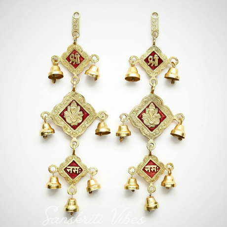 Wall Hanging Bells Multicolor Decorative Showpiece – 27 Cm (Aluminium) - Retail Maharaj