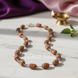 Radha Carved Silver Tulsi Kanthi Mala – Handcrafted Spiritual Necklace for Devotion & Meditation