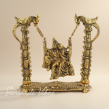 Radha Krishna Jhula Metal Idol for Home Decor and Spiritual Gift