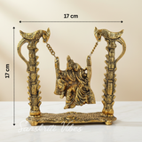 Radha Krishna Jhula Metal Idol for Home Decor and Spiritual Gift