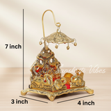 Metal Laddu Gopal Singhasan – Decorative Krishna Idol Pooja Accessories for Home & Temple Decor