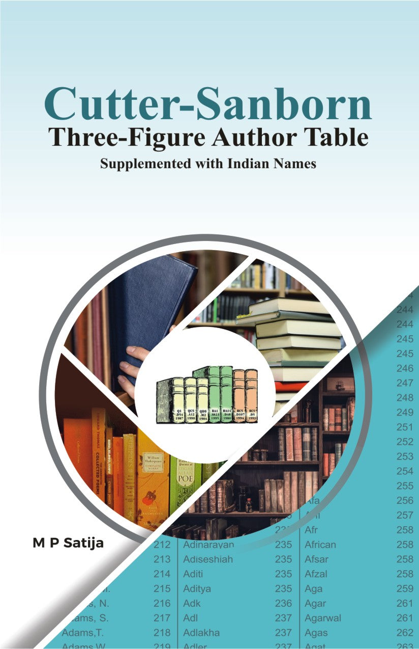 CUTTER-SANBORN THREE FIGURE AUTHOR TABLE SUPPLEMENTED WITH INDIAN NAMES - Retail Maharaj
