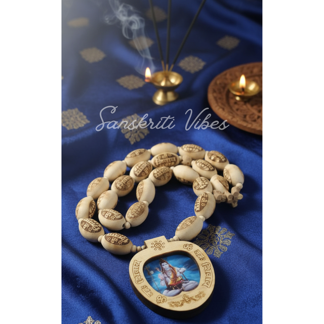 Om Namah Shivay Tulsi Shiv Ji Mala | Sacred Tulsi Beads Mala for Lord Shiva Devotees - Retail Maharaj