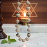 Sterling Silver Original Tulsi Mala – 20 Inch Spiritual Necklace with 10 mm Beads, 92.5% Pure Silver, 22 gm