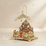 Metal Laddu Gopal Singhasan – Decorative Krishna Idol Pooja Accessories for Home & Temple Decor