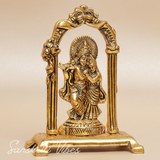Radha Krishna Metal Idol Gold Antique Finish for Pooja and Home Decor