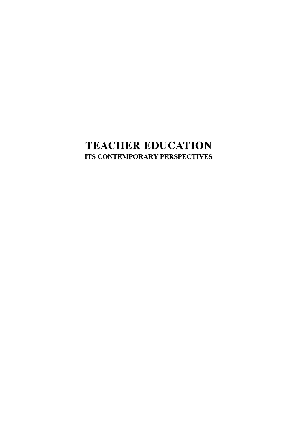 Teacher Education: Its contemporary Perspectives (English Version) - Retail Maharaj