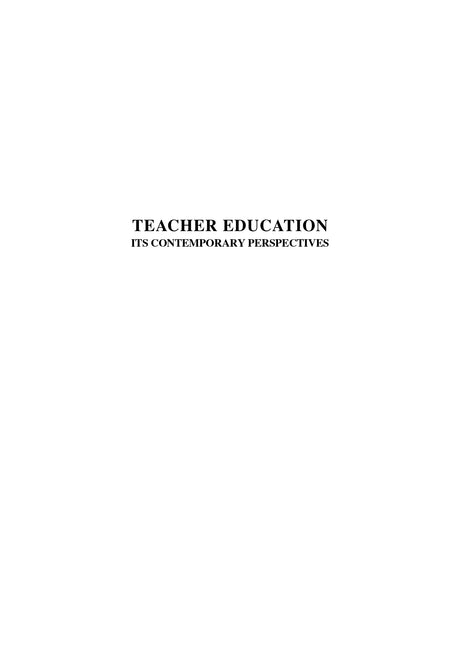 Teacher Education: Its contemporary Perspectives (English Version) - Retail Maharaj