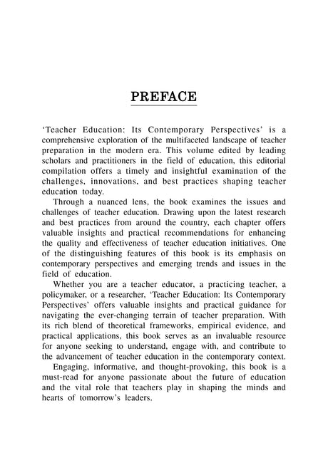 Teacher Education: Its contemporary Perspectives (English Version) - Retail Maharaj