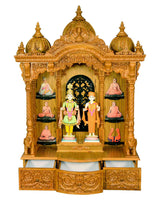 Ghar Mandir - Sag Wood (Teak Wood) with Natural Polish (70" x 49")