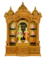 Ghar Mandir - Sag Wood (Teak Wood) with Natural Polish (70" x 49")