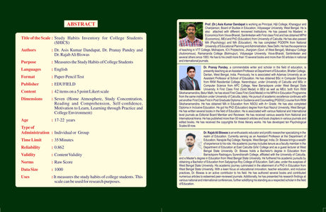 Scale_Study Habits Inventory for College Students (English Version)_SHICS - Retail Maharaj