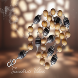 Sterling Silver Caped Original Tulsi Beads Mala – Handcrafted 24-Inch Spiritual Necklace, 92.5% Pure Silver