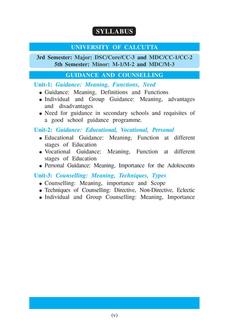 CU_3rd Sem_Major_CC-03_5th Sem_Minor_M-1/2_Guidance and Counselling - Retail Maharaj