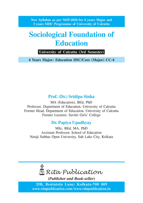 CU_3rd Sem_Major_CC-04_Sociological Foundation of Education - Retail Maharaj