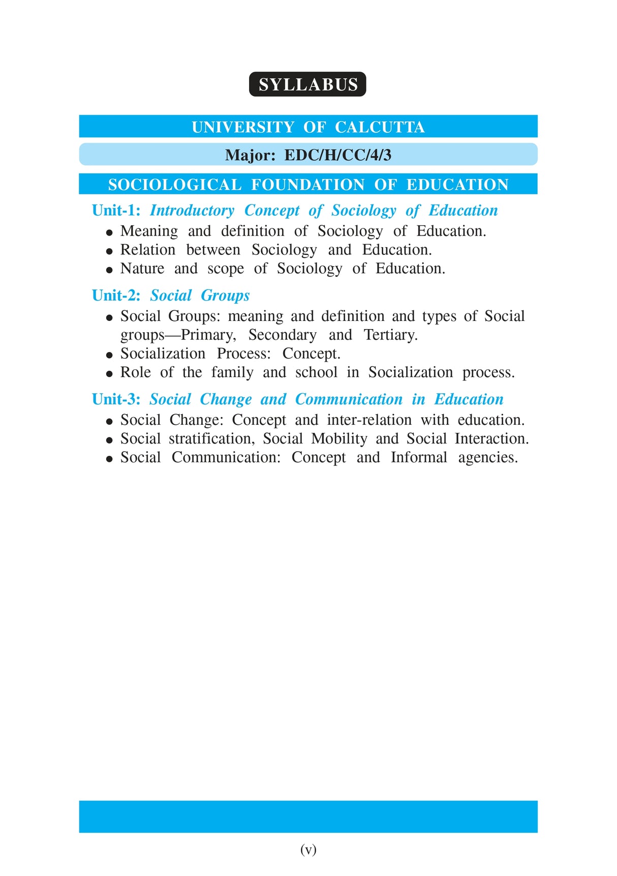 CU_3rd Sem_Major_CC-04_Sociological Foundation of Education - Retail Maharaj