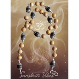 Sterling Silver Caped Original Tulsi Beads Mala – Handcrafted 24-Inch Spiritual Necklace, 92.5% Pure Silver