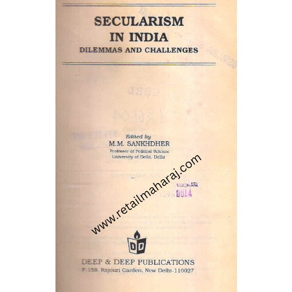 secularism in india Dilemmas and Challenges 1st edition - Retail Maharaj