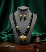 Premium Authentic Dokra & Black Beaded Statement Necklace Set with Matching Earrings | Handmade Tribal Statement Jewelry